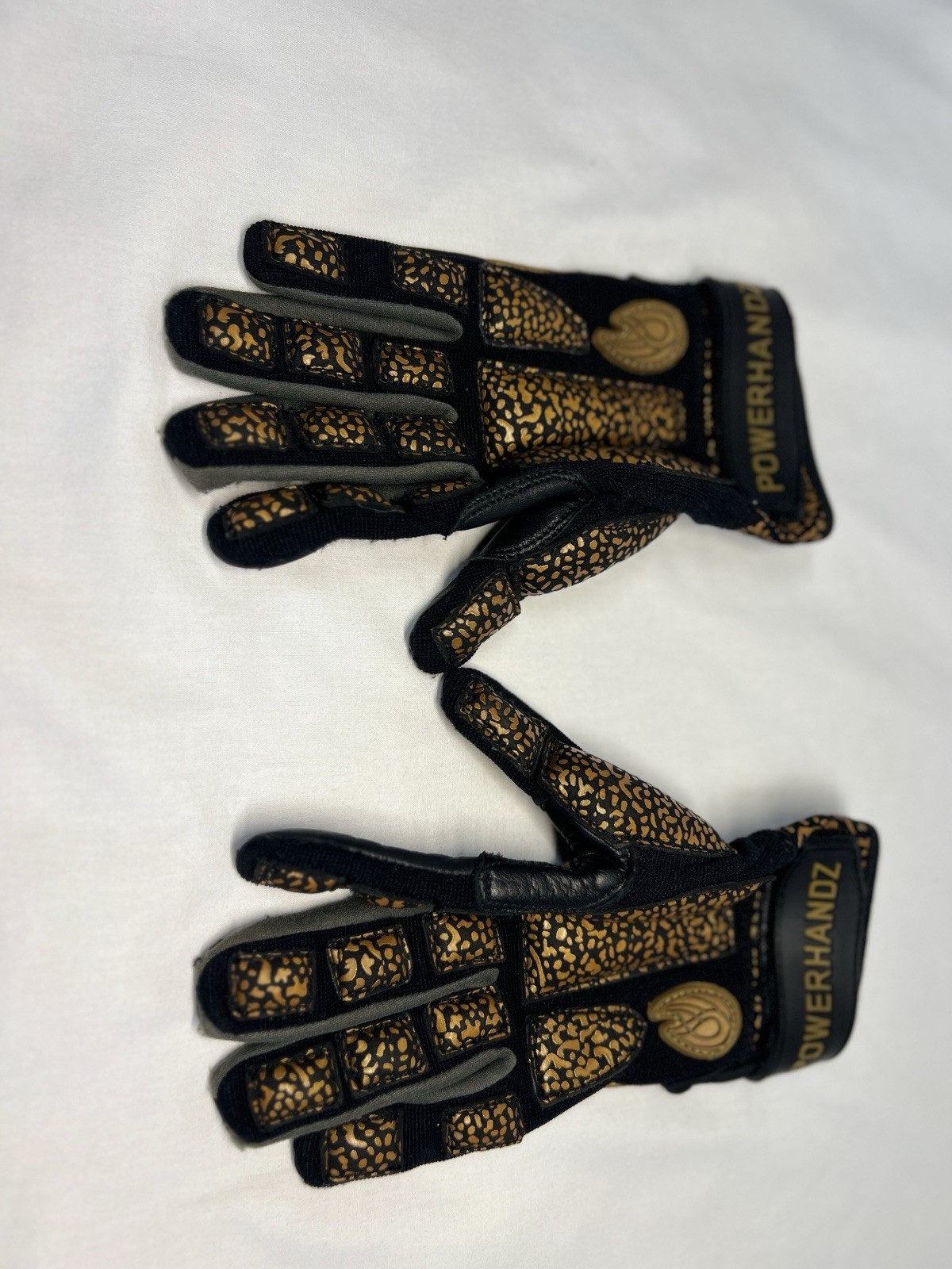 Powerhandz Weighted Anti-Grip Basketball Training Gloves Size Small Black Gold