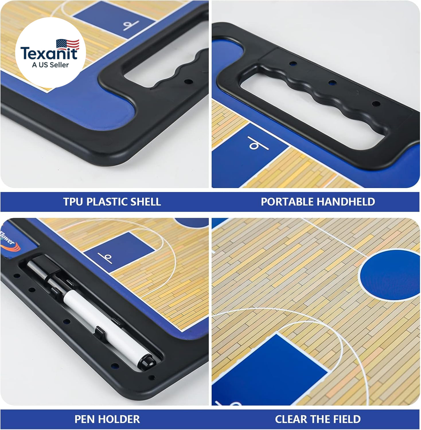 Basketball Coaching Tactical Board, Portable Magnetic Basketball Coach Clipboard