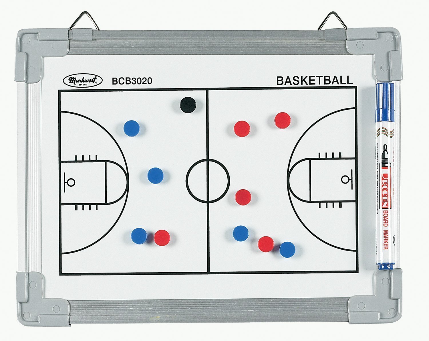 Magnetic BASKETBALL COURT Coach Coaching Dry Erase Clipboard BOARD w/ Magnets