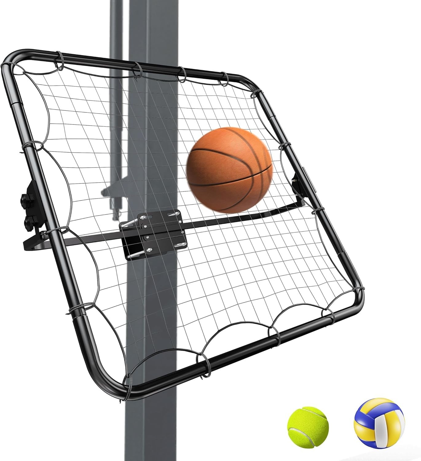 MR Basketball / Sports Rebounder 40”x40” with Adjustable Passback Rebound Net