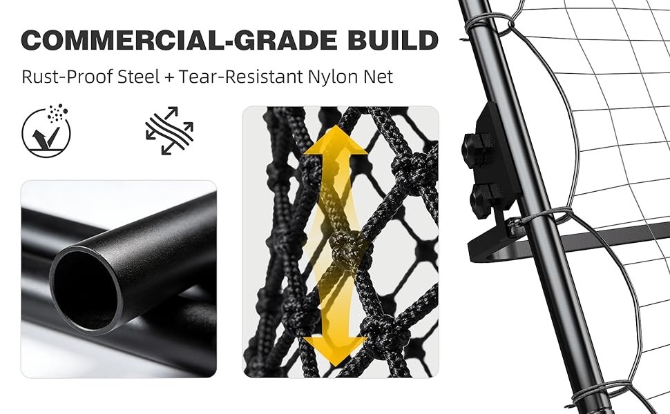 MR Basketball / Sports Rebounder 40”x40” with Adjustable Passback Rebound Net