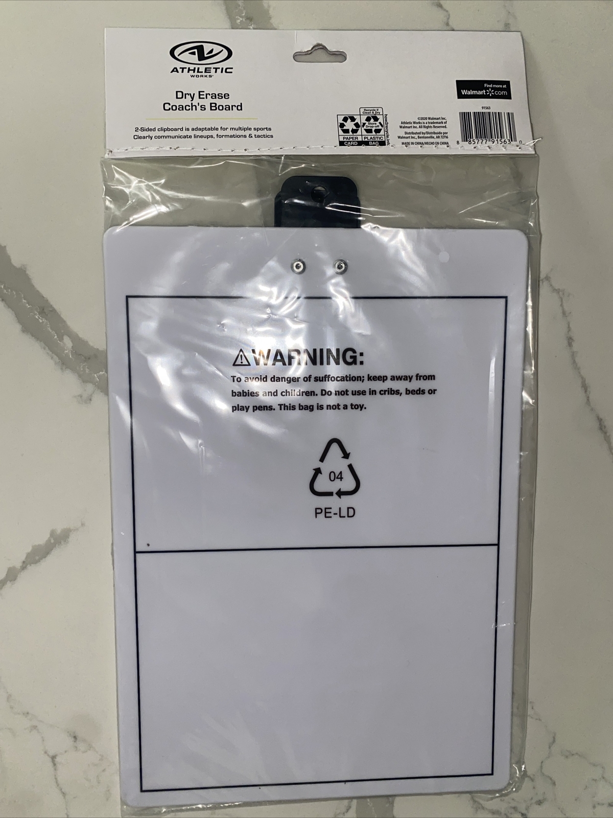 Athletic Works Coaches Dry Erase CLIP Board BASKETBALL