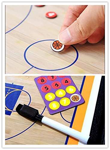 Magnetic Basketball Coach Board Strategy Clipboard with Dry Erase Marker Pen