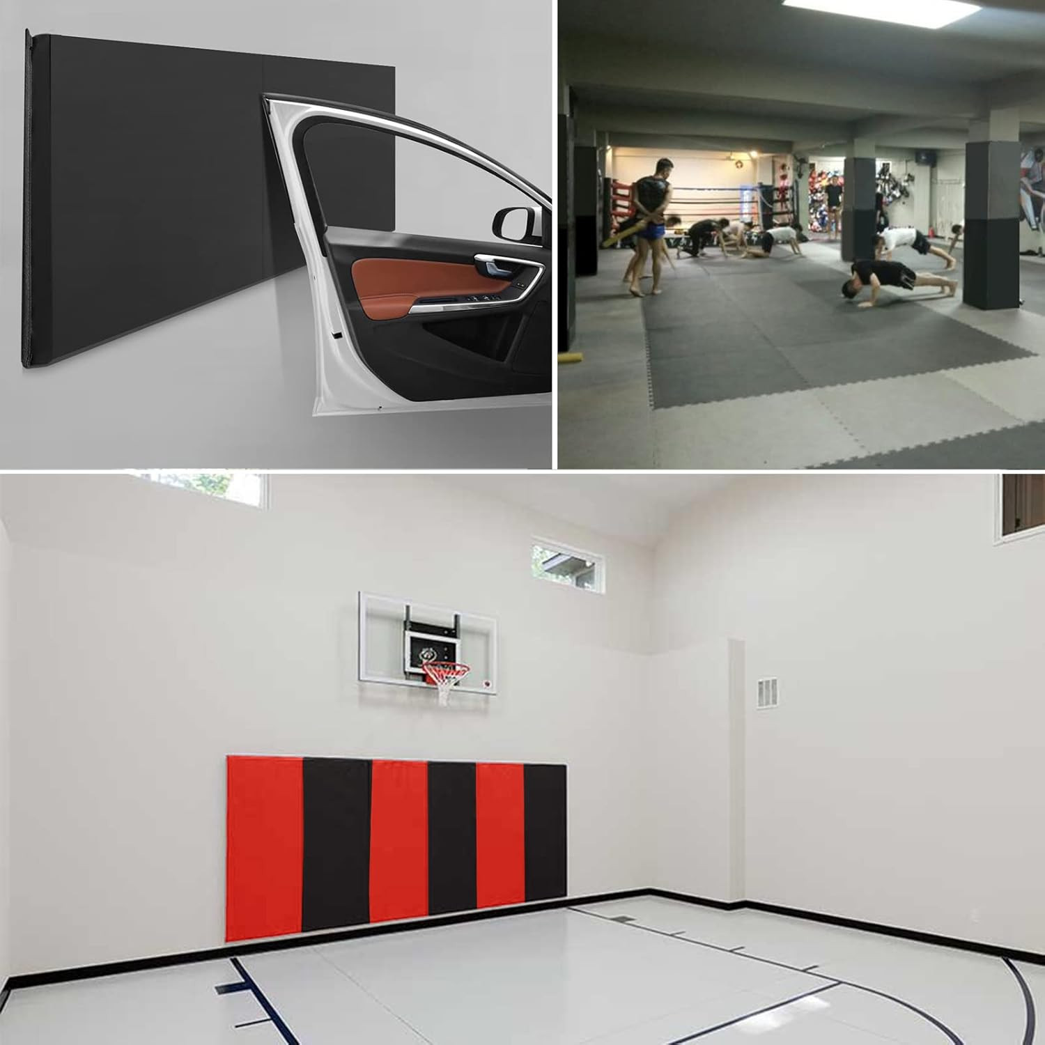 Durable 2″/4″ Thick Foam Wall Pads for Basketball Court Protection, 60″ L x 20″
