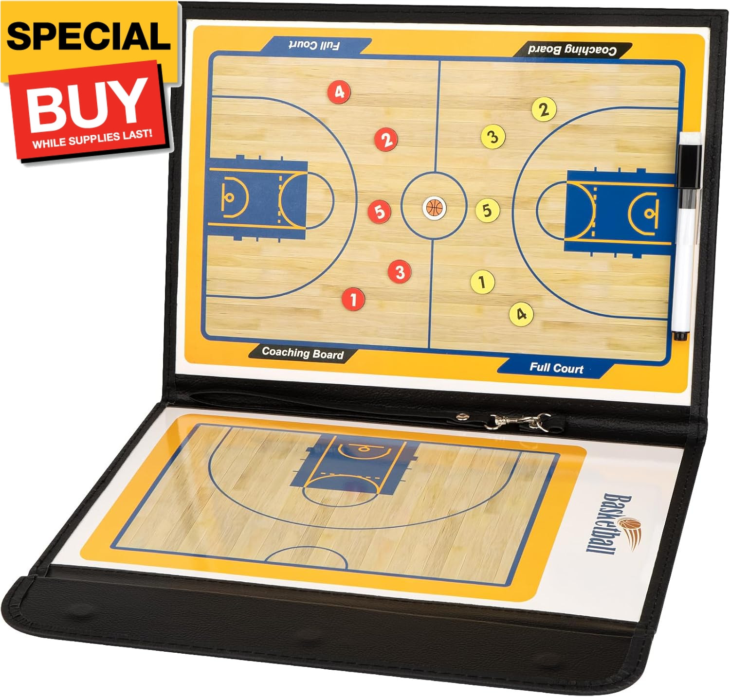 Basketball Coaching Board Coaches Clipboard Tactical Magnetic Board Kit with Dry