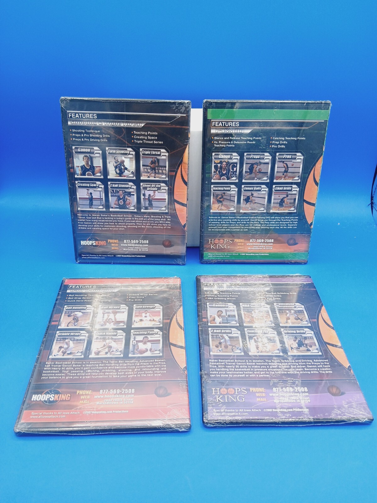 Ganon Baker’s Basketball School: Fundamentals System Coaching DVD. Lot Of 4..