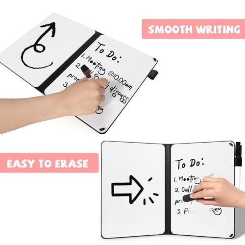 Portable White Board Dry Erase, Double Sided Folding 8.4 x 6 A5-pink
