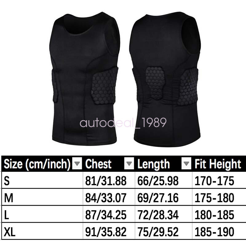 Men Sport Shock Compression Padded Protective Shirt Basketball Training Vest
