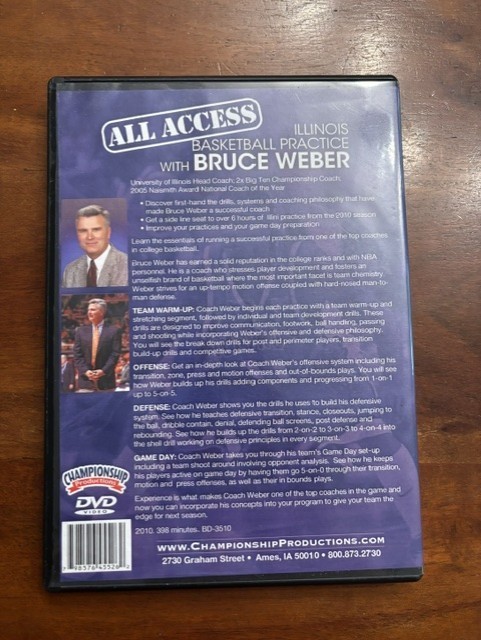 Bruce Weber All Access Illinois Basketball Practice Coaching DVD