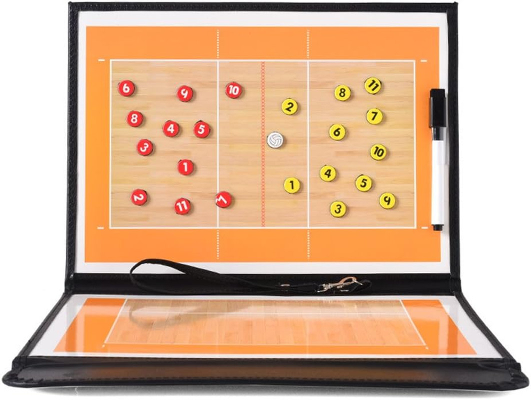 Foldable Volleyball Coaching Board Volleyball Coaches Tactical Magnetic Clipboar