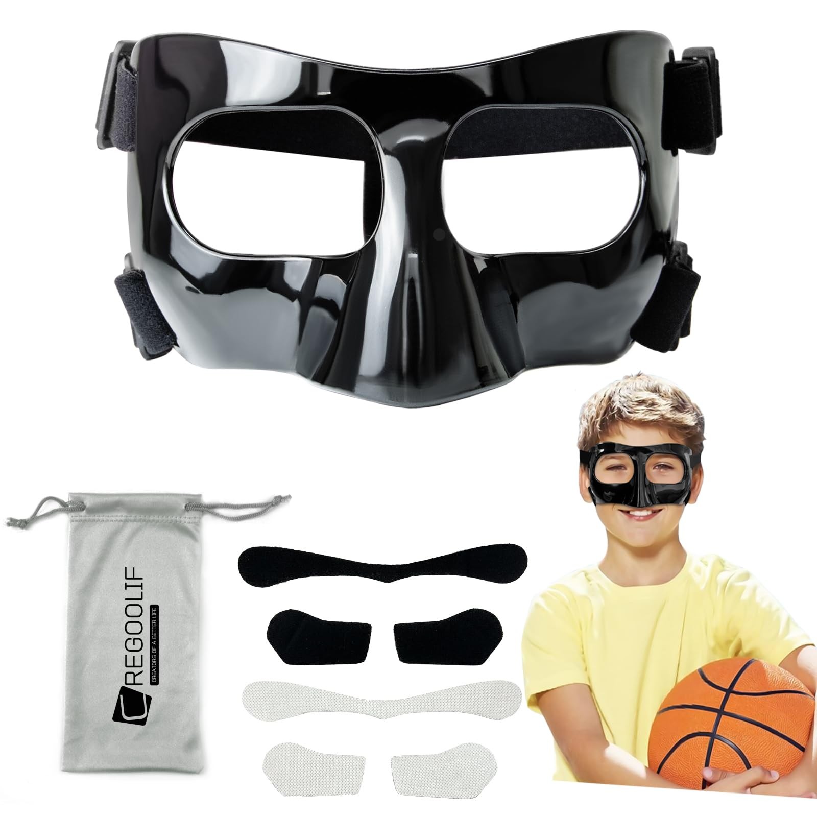 Nose Guard for Broken Nose, Protective Face Masks for Basketball and Soccer S…