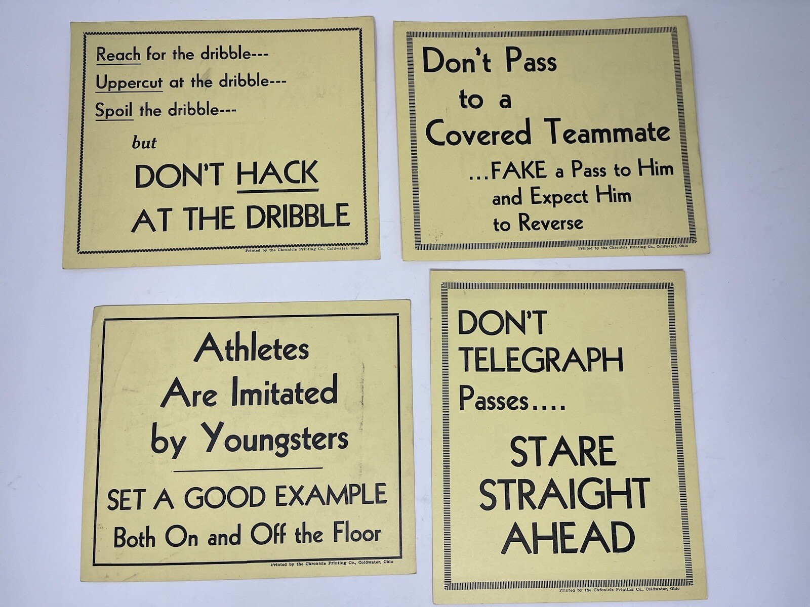 Vintage Basketball Training Flash Cards Lot