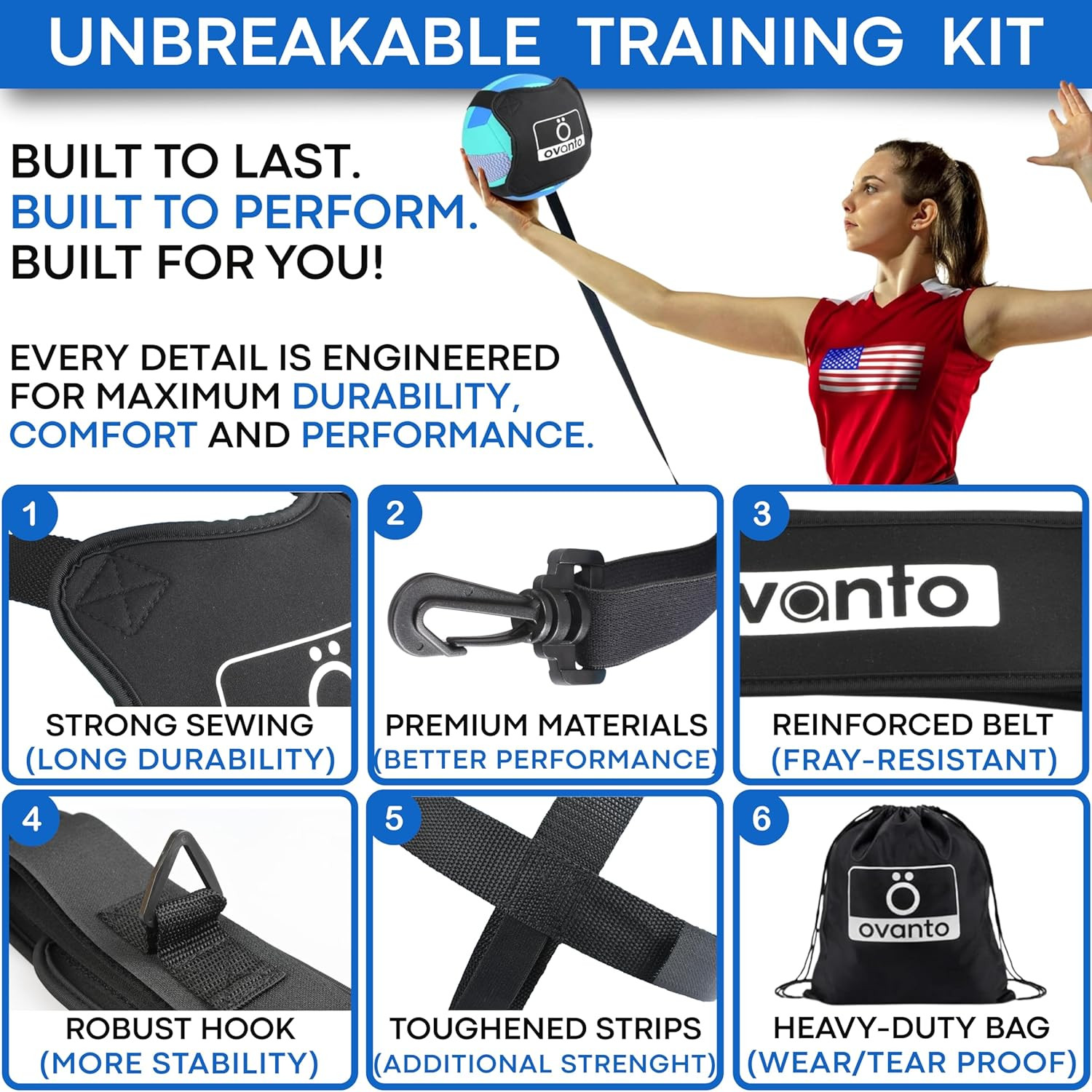 Volleyball Training Equipment Aid – Adjustable Practice Volleyball Kit