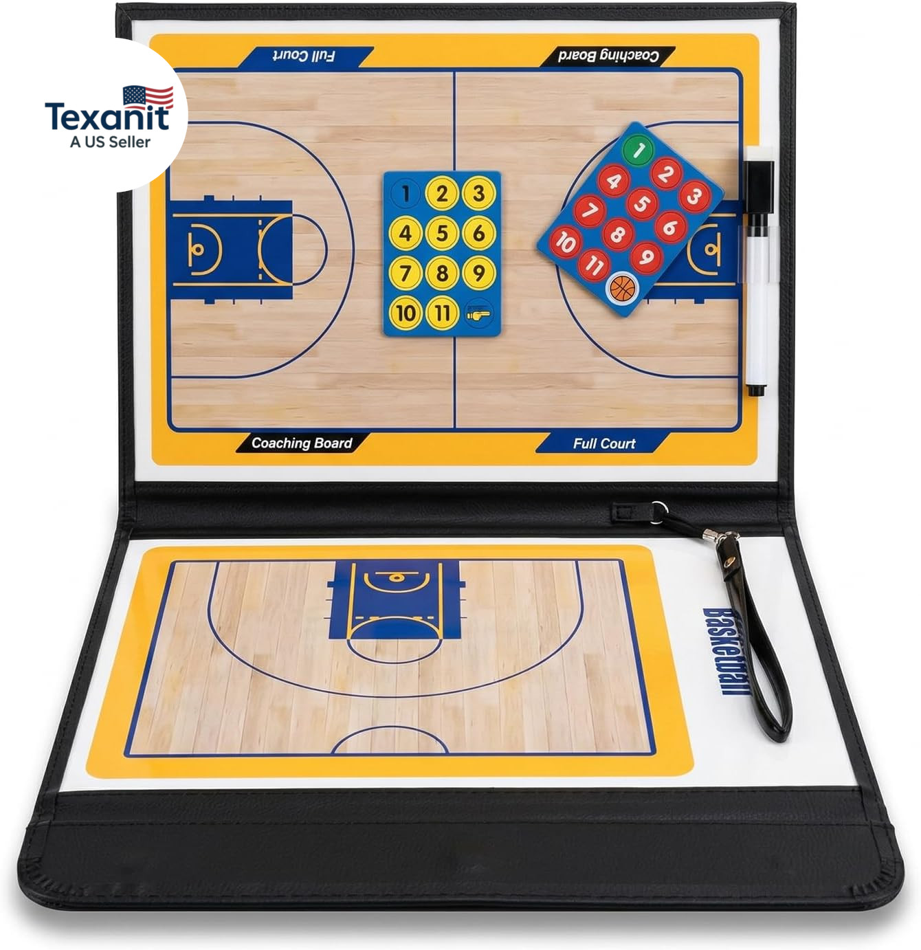 Basketball Clipboard for Coaches, Magnetic Basketball Coaching Board with Player