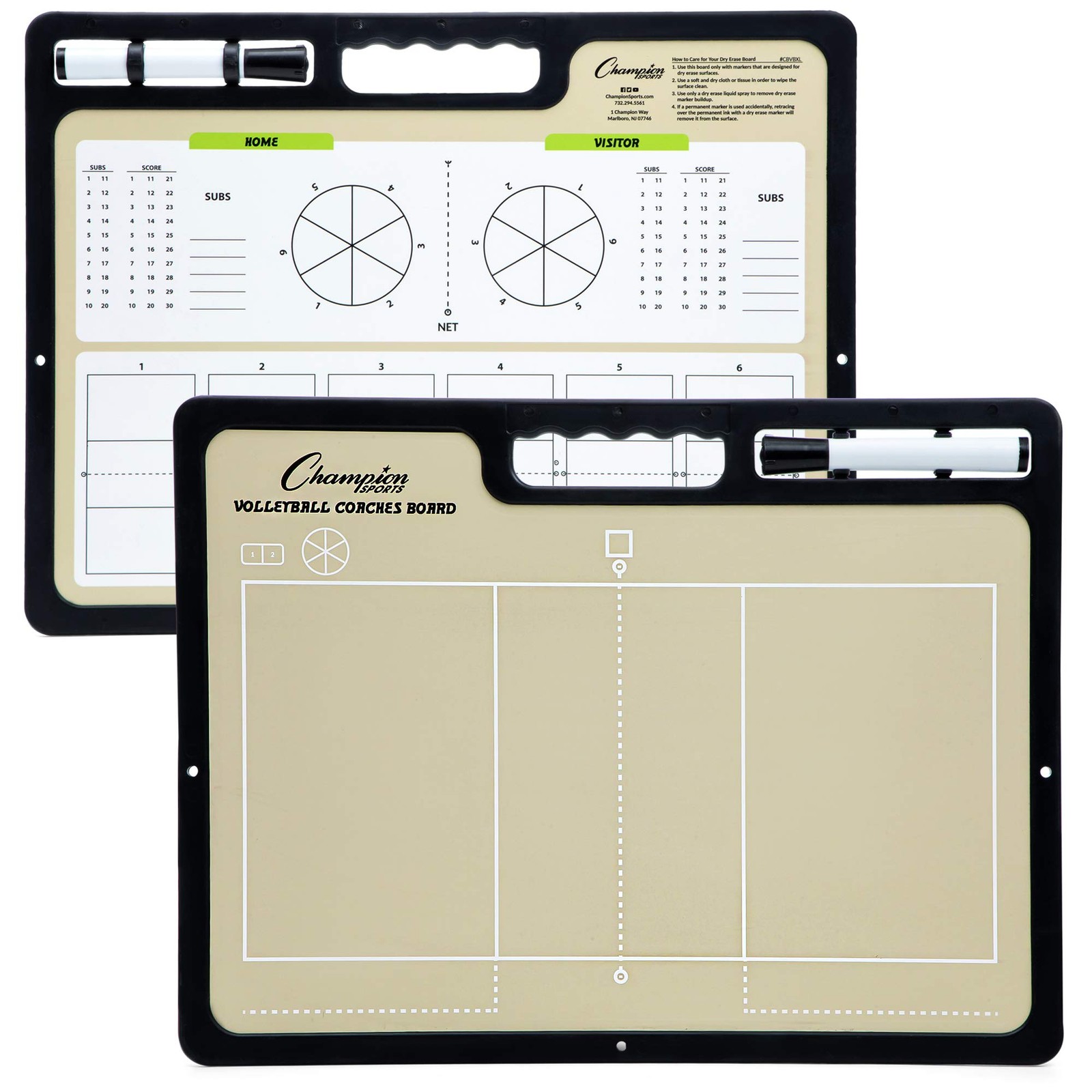 Xl Volleyball Coaches Dry Erase Board Portable Double Sided Game Planner