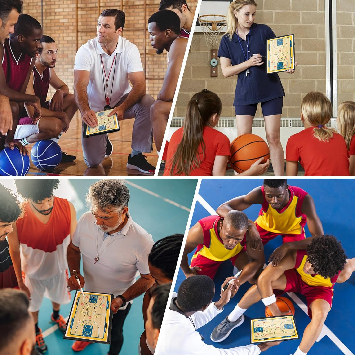 Foldable Basketball Coaching Board, Magnetic Tactics Clipboard with Dry Erase Ma