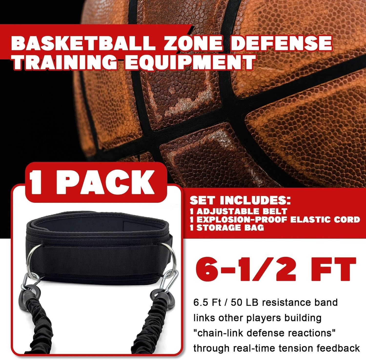 Basketball Defense Training Equipment, Pro Zone Defense Training Kit with Widene