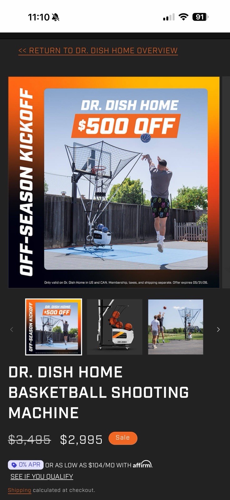 Dr. Dish Home Basketball Trainer Shooting Machine Portable Accuracy Technique