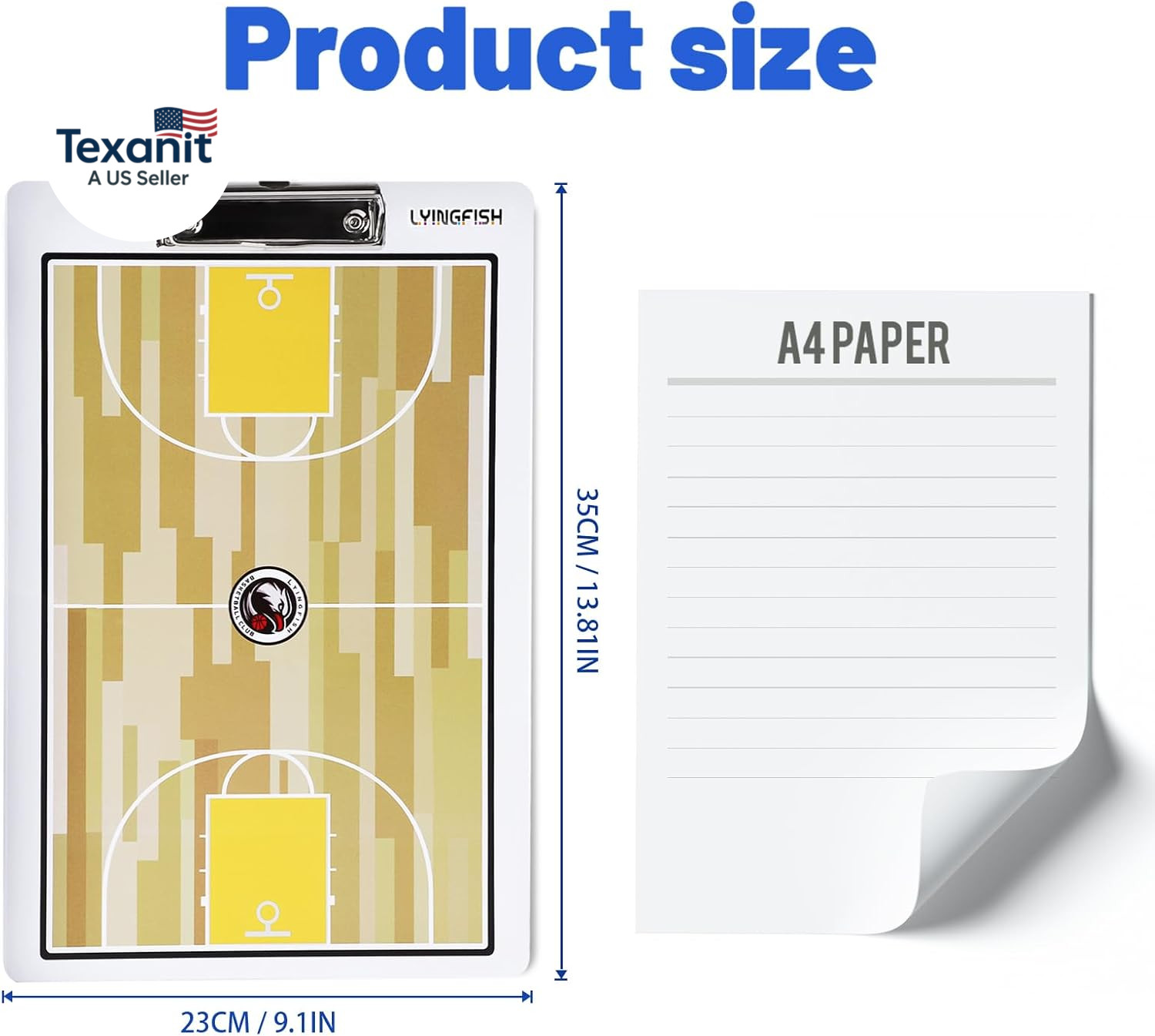 Basketball Dry Erase Coaches Clipboard, Waterproof Basketball Clipboard for Coac