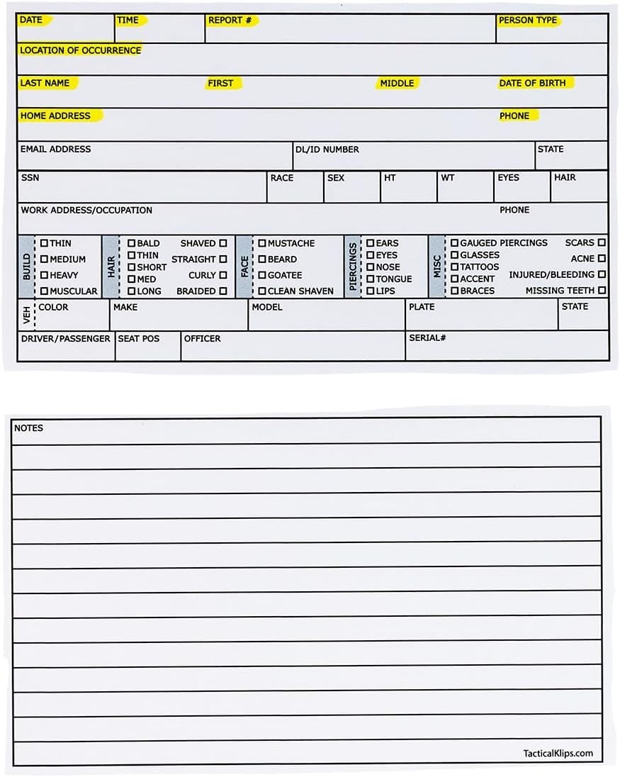 TPK Pocket Clipboard for 3×5 Index Cards – 100 Pack FI Cards