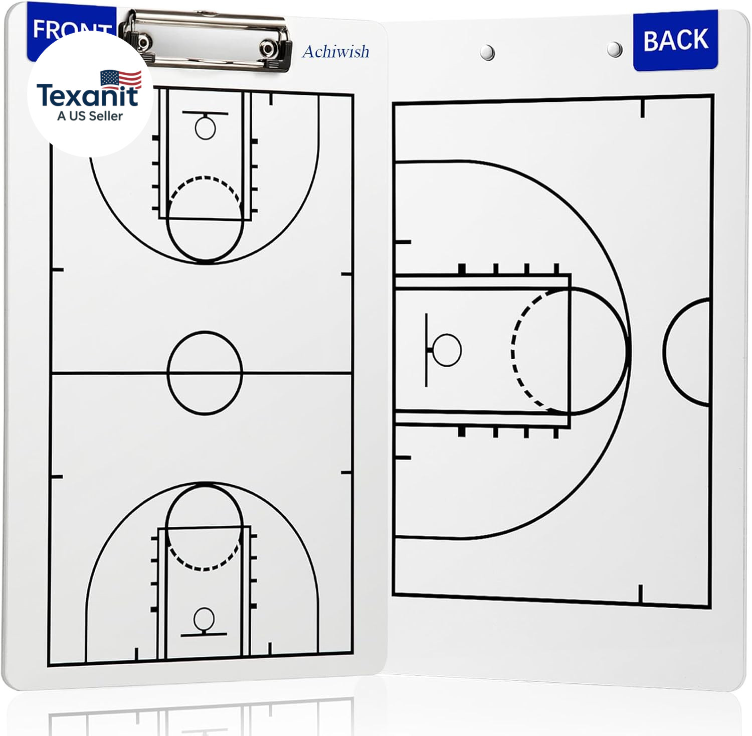 Basketball Clipboard for Coaches, Premium Durable Dry Erase Basket Ball White Bo
