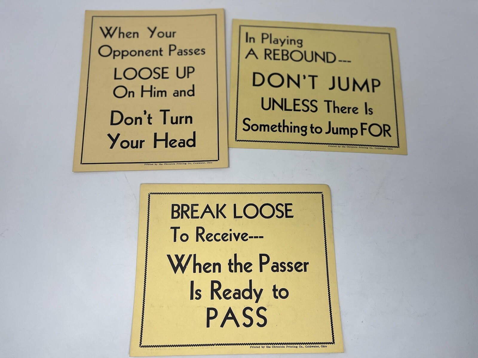 Vintage Basketball Training Flash Cards Lot