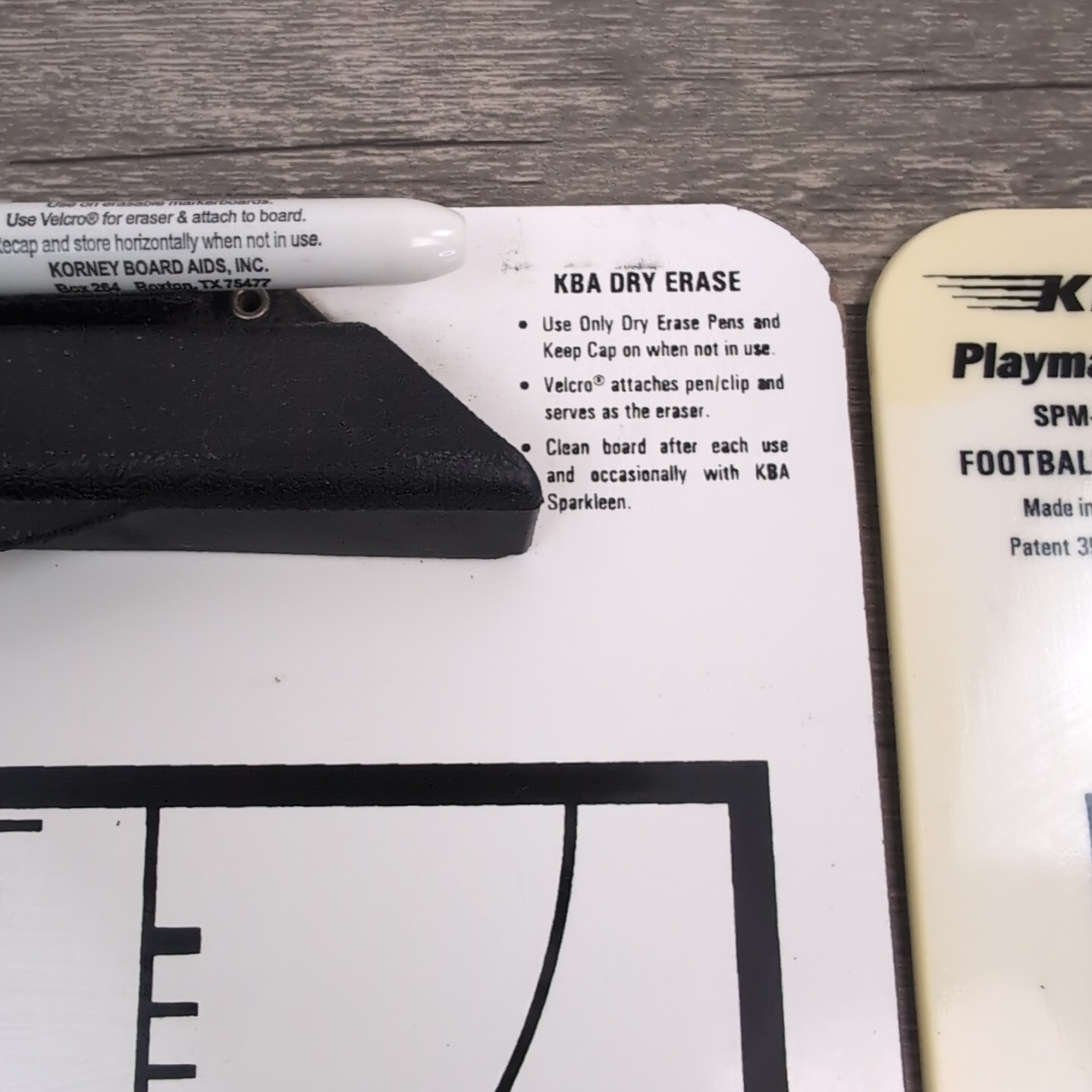 KBA Spirit Playmaker Basketball Football Coaching Clip Board Dry Erase 9 X 15.5